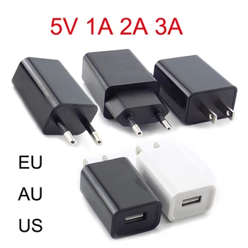 5V 1A 2A 3A Cestovné USB Adaptér Nabíjačka Telefónu Napájací Adaptér Stenu Ploche Nabíjací Výkon Banka EU/US/AU Plug N11 čierna biela
