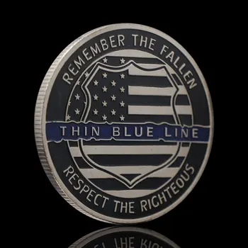 Strieborné Pozlátené Nezabudnite Padlých Tenká Modrá Čiara Policajt Výzvou Suvenírov Mince Usa Zberateľské Mince, Medaily Darček