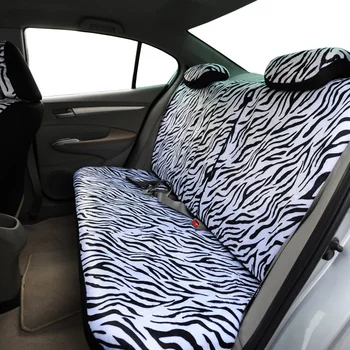 Auto Krátke Plyšové Biela Zebra Prestieranie Nastaviť Univerzálne Uchytenie Väčšina Sedadlami Volant, Kryt Ramenný Pásik Auto Kryt Sedadla