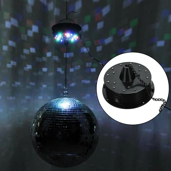 18 LED Svetlá Sklo Rotujúce Zrkadlo,Disco Ples,Motor Zvuk Kontrolu,Zrkadlový Odraz Lopty Visí na Disco DJ Party Stage Svetlo