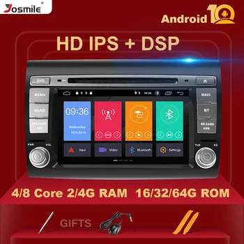 IPS DSP 4GB 2Din Android 10 AutoRadio s GPS Pre Fiat/Bravo 2007 2008 2009 2010 2011 2012 Multimediálne Stereo Navigácia DVD prehrávač