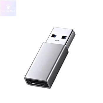 USB A-Typ C Adaptér Samica na USB 3 Male Converter pre EÚ Nabíjačka Mi Notebook OnePlus Huawei Honor Malé Strieborné Krátke