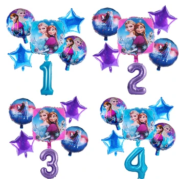 6pcs/set Disney Princezná Mrazené Strana navrhne Hliníkovej Fólie Počet Balónikov, Narodeniny, Party Dekorácie Baby Sprcha Dievčatá Dary