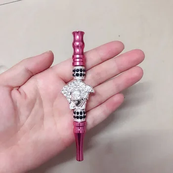 Decomposable Hookah Náustok s Vykladaným Šperky Shisha Úst Tipy Kovové Narguile vodovodné Potrubia Mouthpieces
