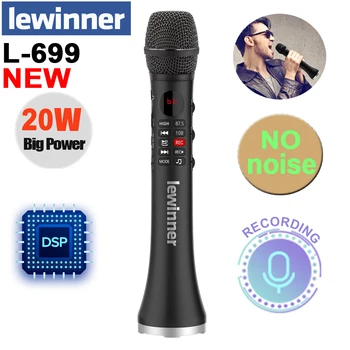 Lewinner L-699 Profesionálne Karaoke Mikrofón Bezdrôtový Reproduktor Prenosný Bluetooth mikrofón pre telefonickú podporu záznam TF hrať
