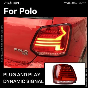 AKD Auto Styling pre VW Polo zadné Svetlo 2010-2019 Polo LED Chvost Lampa LED DRL Dynamického Signálu Brzdy Zadnej auto Príslušenstvo