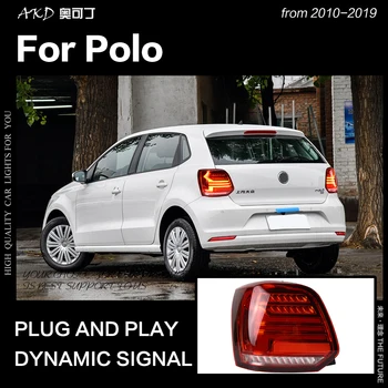 AKD Auto Styling pre VW Polo zadné Svetlo 2010-2019 Polo LED Chvost Lampa LED DRL Dynamického Signálu Brzdy Zadnej auto Príslušenstvo