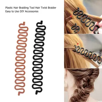 Plastové Lady francúzskej Vlasov Pletenie Nástroj Vlasy Twist Braider Jednoduché Použitie DIY Príslušenstvo Módny Salón Ženy Vlasov Pletenie Nástroj
