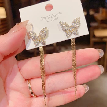 Vymeniteľné kovové dlhý strapec motýľ, jemné dámske Náušnice 2021 Trend Ženy šperky Vysokej Kvality vintage Nové Náušnice