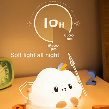 USB Nabíjateľné Detí Nočné Svetlo RGB LED Nočné svetlo S Diaľkovým ovládačom Mäkké Silikónové Roztomilý Zvieratá LED Nočné Lampy