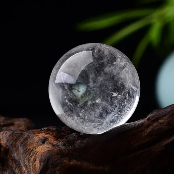 Vysoká Kvalita 28-32 Prírodné Crystal Ball Clear Quartz Energy Healing Kameň Meditácie pre Domáce Dekorácie Zdarma Drevený Stojan