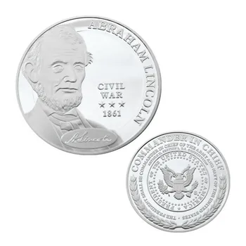 1861 Americkej Občianskej Vojny, Lincoln 999 Strieborné Pozlátené Pamätné Výzvou Mince Zberateľské Mince Darček