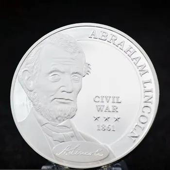 1861 Americkej Občianskej Vojny, Lincoln 999 Strieborné Pozlátené Pamätné Výzvou Mince Zberateľské Mince Darček