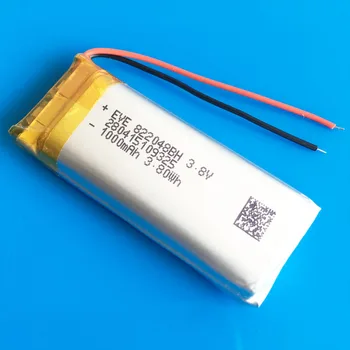 3,7 V 1000mAh lipo polymer lithium nabíjateľná batéria 822048 energie pre MP3, GPS, PSP záznamník headset e-book fotoaparát
