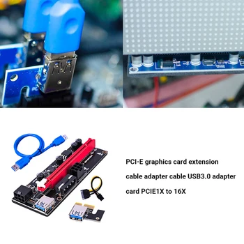 Ver 009S USB 3.0, PCI-e Stúpačky PCIe slot karty PCI Express 1X až 16X Extender Karty Adaptéra SATA 15 kolíkový 6 Pin Napájací Kábel