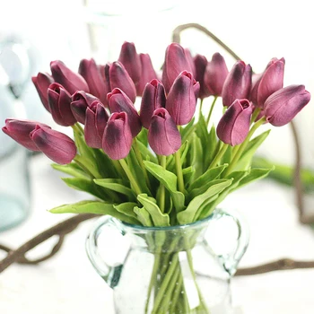 1PC Tulipán Umelé Kytice Kvetov DIY Dekor Umelý Kvet Dekoratívny Sladká Čistý Fake Kvety Multicolor False Kvet