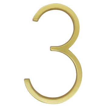 127 mm Golden Plávajúce Moderný Dom Číslo Satin Brass Door Domácej Adresy, Čísla na Dom, Digitálne Vonkajšie Znamenie Dosky 5. #B