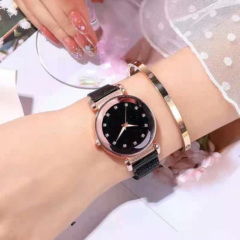 Dámy Magnetické Hviezdna SHS Hodiny Luxusné Ženy Hodinky Módne Diamond Žena náramkové hodinky Quartz Relogio Feminino Zegarek Damski