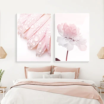 Ružový Kvet Dahlia Pivónia Coral Koridoru Citácie Wall Art Plátno Na Maľovanie Nordic Plagáty A Potlačou Obrazov Na Stenu Pre Obývacia Izba