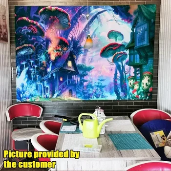 3D Psychedelic Rozprávky Húb Svete Gobelín Stenu Decor Art Print Izba Dekor Hippie Miestnosti Dekorácie Domova Gobelín