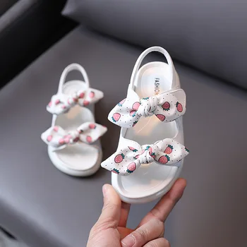Detské sandále 2021 Módne Letné nové detské topánky roztomilý jahoda bowknot dievčatá sandály detská obuv deti sandále