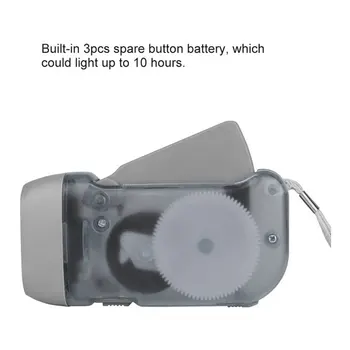 Prenosné Ručné Kľuky Baterka Camping Domov Auto Bez Batérie LED Svetlo 3 LED, Dynamo Moc natahovat Úspory Energie Vonkajšie