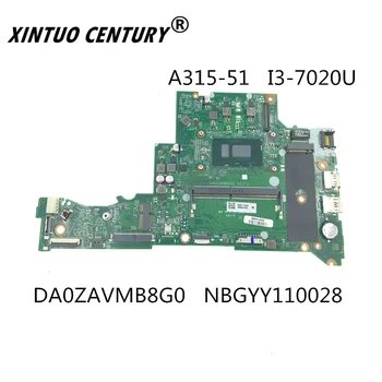 NBGYY110028 DA0ZAVMB8G0 Pre Acer Aspire A315 A315-51 Notebook Doske CPU I3-7020U