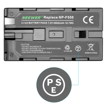 Neewer 2Pack 7.4 V 2600mAh Nabíjateľná Li-ion Batéria Náhradná pre Sony NP-F550/570/530, Sony HandyCams, a atď.