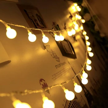 LED Loptu String Svetlá 1,2 M 3 M Víla Garland Vodotesný pre Vianočný Stromček Svadobné Domov Výzdobu Napájaný z Batérií