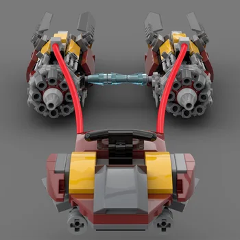 Buildmoc Hviezdičkový Film Pôdy Vzducholoď Mandalorians Marshall ' s Podracer Speeder Bicykli Mini Plány Model Stavebné Bloky pre Deti Hračky, Darčeky