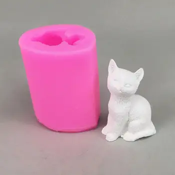 3D Roztomilý Malý Mačka Zvierat Silikónové Sviečka Mydlo Formovať Čokoládu Hliny Remesiel Formy Tortu Formy Zdobenie Umenie Nástroje Sviečka, Takže