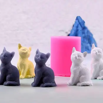 3D Roztomilý Malý Mačka Zvierat Silikónové Sviečka Mydlo Formovať Čokoládu Hliny Remesiel Formy Tortu Formy Zdobenie Umenie Nástroje Sviečka, Takže