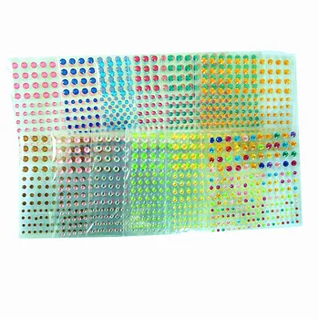 Strana a Festival 12 farieb 3 mm 4 mm 5 mm samostatné Akryl Drahokamu DIY Nálepky dekorácie Crystal Samolepiace ploché Nálepky