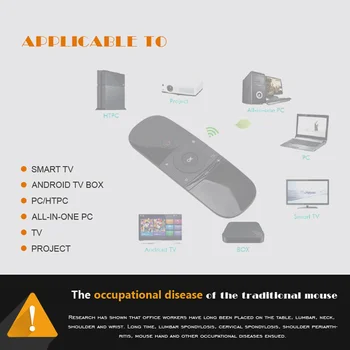 2.4 G Vzduchu Myš Bezdrôtová Klávesnica 6-Axis Motion Zmysel Učenia sa IR Diaľkové Ovládanie w/ USB Prijímač na Smart TV Android TV BOX