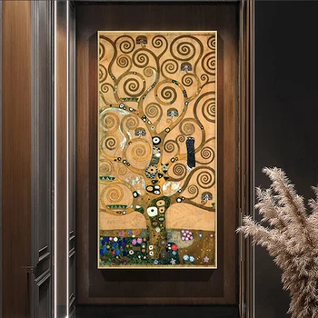 Strom života Gustav Klimt Šírku Steny Umelecké Plátno Škandinávskych Plagát, Tlač Moderné Nástenné Art Obrázok pre Obývacia Izba