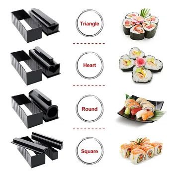 10Pcs/Set DIY Sushi Tvorby Auta Roll Sushi Maker Ryža Roll Formy Kuchyňa Sushi ToolsKitchen Nástroje Japonské Sushi Varenie Nástroje