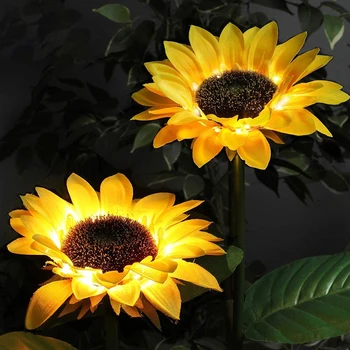 Solárne Slnečnice svetlá Zem Lampa Nepremokavé Vonkajšie Záhradné LED Solárne Kosačky na Lampu Krajiny pre Záhradné Osvetlenie, Dekorácie