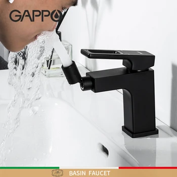 Gappo Black Povodí Batérie, Biela 360 Stupeň Umývadlo, Batérie, Kúpeľňa Mixér Povodí Kohútiky Vodopád Umývanie Tváre Teplej Studenej Vody Ťuknite Na Položku Zmiešavač
