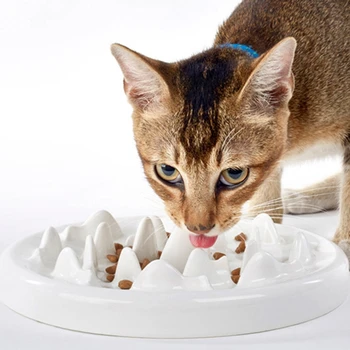 Keramické Pomaly Feeder Mačky, Misky, Interaktívne Nadúvanie Zastaví Puzzle Pet Psov Šteňa Kŕmenie Jedlo Doska Jedál