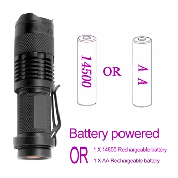 Mini Led Baterka, UV žiareniu, Prenosné Pochodeň Nabíjateľná Zoom Strane Flash Ženskej Hygieny Pet Moču Škvrny Detektor použiť 14500 Batérie