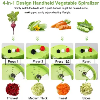 Ručné Spiralizer Zeleniny, Ovocie Slicer Nastaviteľné Špirála Strúhadlo Fréza Šalát Nástroje Cuketa Rezance Špagety Maker