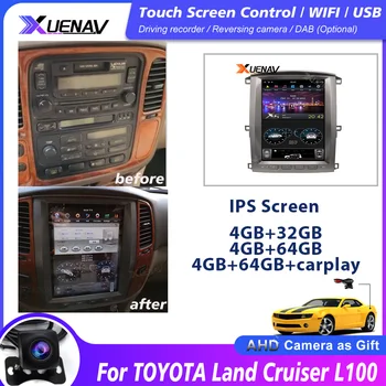 Autorádio Prehrávač Pre TOYOTA Land Cruiser L100 2003 2004 2005 2006 2007 LX470 Tesla Obrazovke Autoradio s GPS navigácie rádio prehrávač