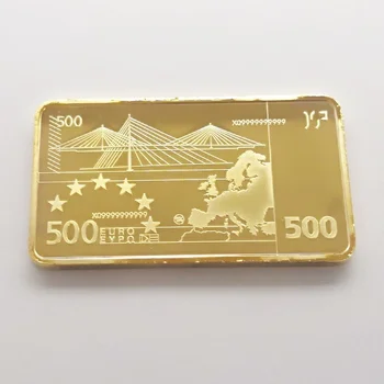 Európskej Únie Námestie Pozlátená Pamätná Zlatá Minca Európskej 500 Euro Gold Bar Pamätné Darček
