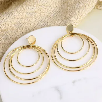 UMKA Módy Náušnice 2019 Kovové Kolo Geometrické Náušnice Pre Ženy Visí Visieť Náušnice Kvapka Earing Moderné Šperky