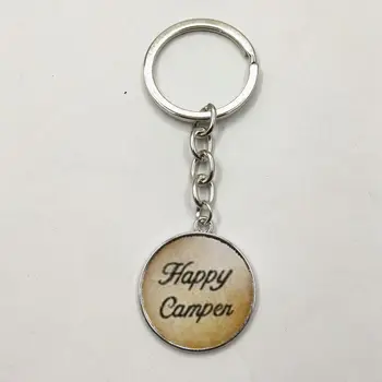 1Pcs Happy Camper - Ručne Prívesok Keychain S Camper Čaro