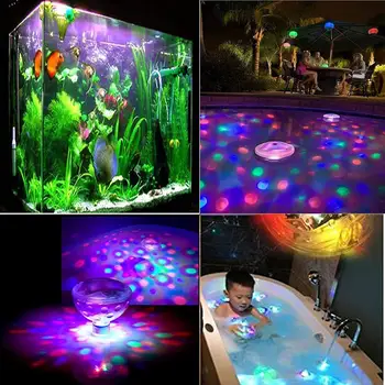 RGB Plávajúce Podvodná Svetla Ponorné LED Disco party Svetlo Svietiť Zobraziť Bazén, vírivka Spa Lampa Baby Kúpeľ Svetlo