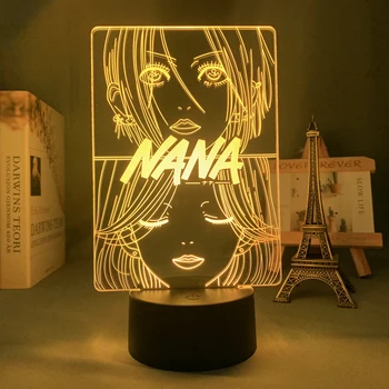 3d Svetlo Anime Nana pre Deti Spálne Dekorácie Nočné Svetlo Manga Darček Izba Dekor Tabuľka Led Nočné Lampy, Nana
