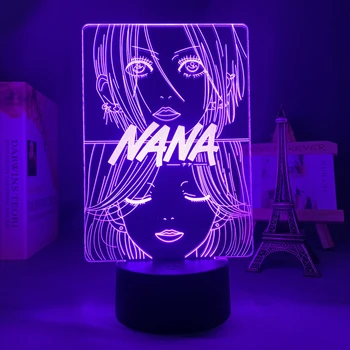 3d Svetlo Anime Nana pre Deti Spálne Dekorácie Nočné Svetlo Manga Darček Izba Dekor Tabuľka Led Nočné Lampy, Nana