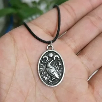 Viking Odin Raven Triple Mesiac Bohyne Wicca Pentagram Wiccan Star Čiar Amulet Talismanes Vrana Náhrdelník Ženy Jewelerly