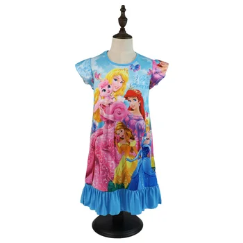 2021 Disney Princezná Šaty Dievča Letné Oblečenie Deti Oblečenie detské Pyžamo Narodeniny Šaty Bežné Kostým Ariel 3 8 Y